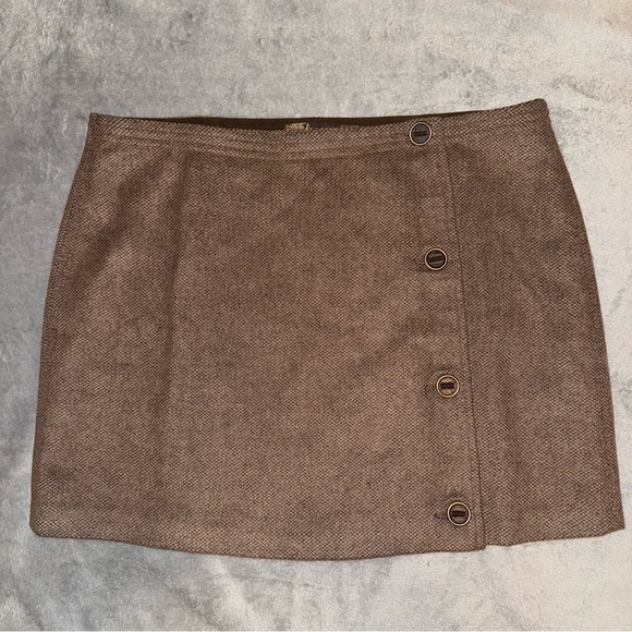 PrAna Espresso Brown Nicky Lined Wool Blend Mini Skirt Women’s Size 12 - Picture 1 of 9